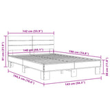 Bed Frame without Mattress Sonoma Oak 140x190 cm 3280168