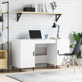 Desk White 140x50x75 cm Engineered Wood 829564