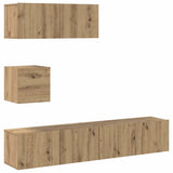 4 Piece TV Cabinet Set Wall-mounted Artisan Oak Engineered Wood 3329220
