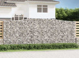 Arched Gabion Baskets 4 pcs 400x50x200/220 cm Galvanised Iron 3146023
