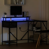 Desk with Drawer Black Oak 120 x 79 x 86.5 cm Engineered Wood 859400