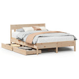 Bed Frame without Mattress 140x190 cm Solid Wood Pine 3301878