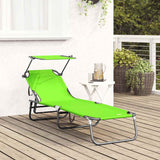 Folding Sun Lounger Folding Green 190 x 57 x 81 cm Oxford 42003132