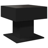 ZNTS Coffee Table with LED Black 50x50x45 cm Engineered Wood 847526