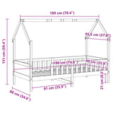 Kids' House Bed Frame without Mattress 90x190 cm Single Pine 850707