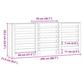 ZNTS Radiator Cover White 205x21.5x83.5 cm Engineered Wood 852717