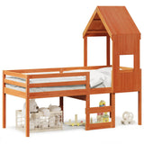 High Sleeper Bed without Mattress Wax Brown 75x190 cm Small Single Solid Wood Pine 3282021
