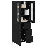 Highboard with Drawer 2 pcs Black Oak Engineered Wood 3416203