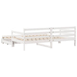 Daybed with Trundle and Drawers without Mattress White 90x200 cm 3302172