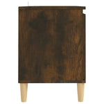 TV Cabinet with Solid Wood Legs Smoked Oak 103.5x35x50 cm 813158