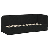 Corner Bed Frame with Headboard Black 80 x 200 cm Fabric 42016481