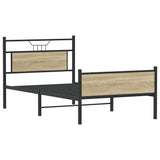 Bed Frame without Mattress Sonoma Oak 100x190 cm Engineered Wood 4106974