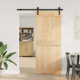Sliding Door with Hardware Set 85x210 cm Solid Wood Pine 3332654