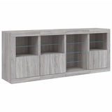 Sideboard with LED Lights Grey Sonoma 164x37x67 cm 3209056