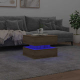 Coffee Table with LED Lights Artisian Oak 50x50x40 cm 857717