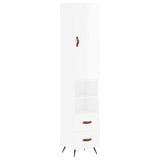 Highboard High Gloss White 34.5x34x180 cm Engineered Wood 3198891