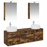 Bathroom Furniture Set 5 pcs Smoked Oak 3406875