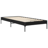 Bed Frame Black Oak 80 x 200 cm Engineered Wood 8009133