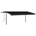 ZNTS Manual Retractable Awning with Posts 5x3.5 m Anthracite 3070259