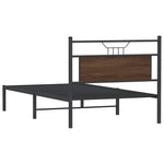 Bed Frame without Mattress Brown Oak 107x203 cm Engineered Wood 4106837