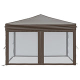 ZNTS Folding Party Tent with Sidewalls Taupe 3x3 m 93533