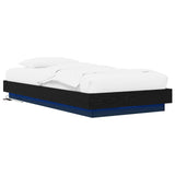 Bed Frame with LED Black Oak 80 x 200 cm Engineered Wood 3429587