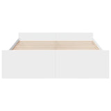 Bed Frame White Engineered wood Double Bed Bed Frame 3280279