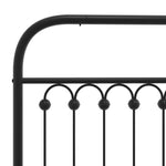 Metal Bed Frame without Mattress with Headboard Black 107x203cm 376596