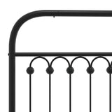 Metal Bed Frame without Mattress with Headboard Black 107x203cm 376596
