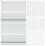 Fence Posts Green 44 pcs Green Metal 3335925