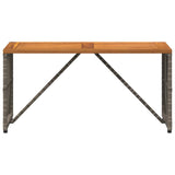 Outdoor Table Grey 80 x 40 x 40 cm Steel and Poly Rattan 42025147