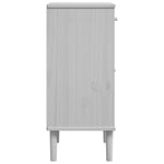 ZNTS Bedside Cabinet SENJA Rattan Look White 40x35x80 cm Solid Wood Pine 358017