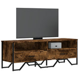 TV Cabinet Smoked Oak 122x34x41 cm Engineered Wood 848581