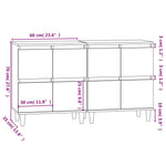 Sideboards 2 pcs Smoked Oak 60x35x70 cm Engineered Wood 3185756