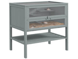 Wooden Hamster Cage 3 Tier House w/ Storage Shelf, Openable Top for Gerbils, Grey T3398P350015