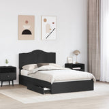 Storage Bed with Headboard Black 120 x 200 cm Engineered Wood 3413521