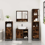 3 Piece Bathroom Furniture Set Smoked Oak Engineered Wood 3301177