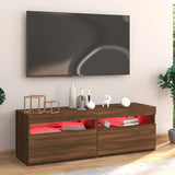 TV Cabinet with LED Lights Brown Oak 120x35x40 cm 815674