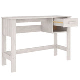 ZNTS Desk HAMAR White 110x40x75 cm Solid Wood Pine 340457