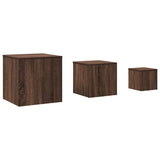 Side Tables 3 pcs Brown Oak Engineered Wood 815989