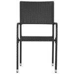 ZNTS Garden Dining Chairs 6 pcs Stackable Black Poly Rattan 318722