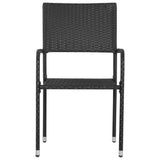 ZNTS Garden Dining Chairs 6 pcs Stackable Black Poly Rattan 318722