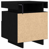 Bedside Cabinet Black Oak 40 x 39 x 48.5 cm Engineered wood 862186