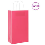 Paper Bags 250 pcs with Handles Pink 21x11x36 cm 4101673