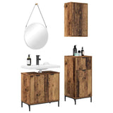 Bathroom Furniture Set 3 pcs Old Wood Engineered Wood and Metal 3393111
