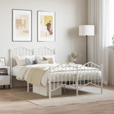 Metal Bed Frame without Mattress with Footboard White 120x200cm 373854