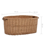 Firewood Basket with Carrying Handles 78x54x34 cm Natural Willow 286983