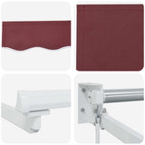 Manual Retractable Awning with LEDs Burgundy and White 3 x 2 m 3419194