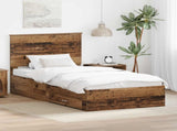 Bed Frame with Headboard Old Wood 100 x 200 cm Engineered Wood 3411348