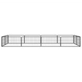 12-Panel Dog Playpen Black 100x50 cm Powder-coated Steel 3115968